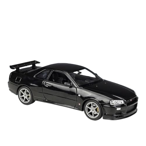 Maßstab 1:24 Geeignet Für Skyline GT-R R34 Simulationslegierung Automodell Spielzeugsammlung(Black) von GUOXUN