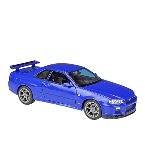 Maßstab 1:24 Geeignet Für Skyline GT-R R34 Simulationslegierung Automodell Spielzeugsammlung(Blue) von GUOXUN