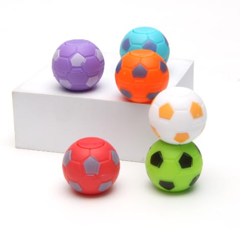 GUOYOU 14 Stück Fußball Fingerspitzen Spielzeug, Drehbare Stressbälle Spiel, 3,5cm Fußball Spinner Toys, Fidget Spinner Ball für Party Gefälligkeiten, Sensorisches Spinnendes Spielzeug von GUOYOU