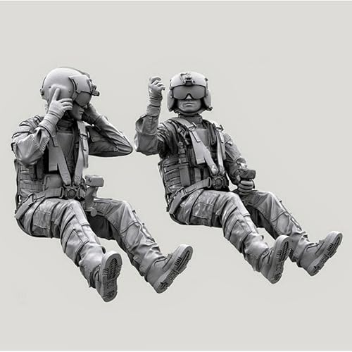 1/35 Helicopter Pilot Soldier Resin Model Kit Unbemalt und unmontiert Soldier Resin Model Kit (2 Personen, kein Flugzeug)// b9E2h4 von GUOZHAN