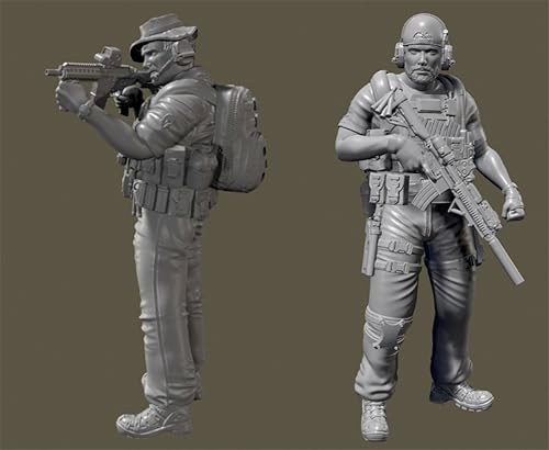 1/35 Sci-Fi Agent Warrior Resin Model Kit Unbemalt und unmontiert Resin Model Kit (2 Figuren) //U9x1L1 von GUOZHAN