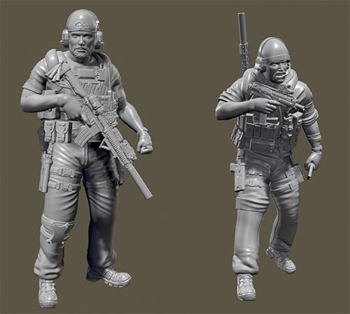 1/35 Sci-Fi Agent Warrior Resin Model Kit Unbemalt und unmontiert Resin Model Kit (2 Figuren) //U9x1L3 von GUOZHAN