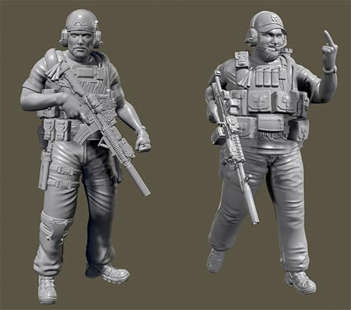 1/35 Sci-Fi Agent Warrior Resin Model Kit Unbemalt und unmontiert Resin Model Kit (2 Figuren) //U9x1L4 von GUOZHAN