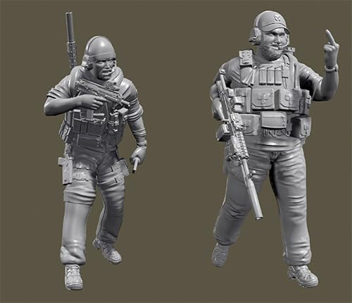 1/35 Sci-Fi Agent Warrior Resin Model Kit Unbemalt und unmontiert Resin Model Kit (2 Figuren) //U9x1L9 von GUOZHAN