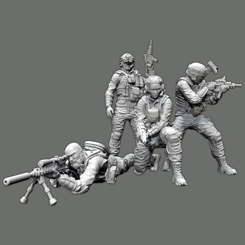 1/35 Sci-Fi Agent Warrior Resin Model Kit Unbemalt und unmontiert Resin Model Kit (4 Figuren) //U8x6L5 von GUOZHAN