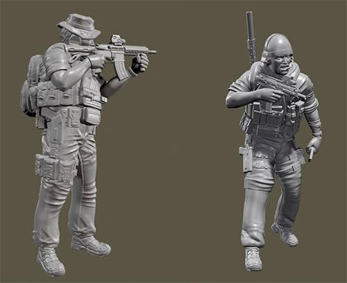 1/35 Sci-Fi Agent Warrior Resin Model Kit Unbemalt und unmontiert Soldat Resin Model Kit (2-Personen) // b2E9h3 von GUOZHAN