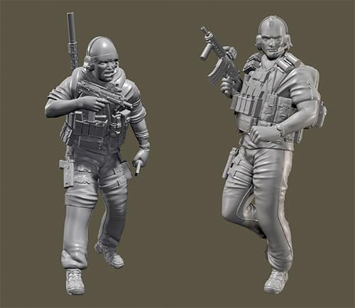 1/35 Sci-Fi Agent Warrior Resin Model Kit Unbemalt und unmontiert Soldat Resin Model Kit (2-Personen) // b2E9h8 von GUOZHAN