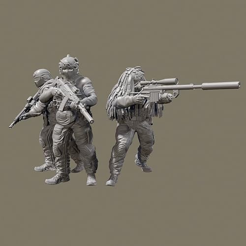 1/35 Sci-Fi Agent Warrior Resin Modellbausatz Unbemalter und unmontierter Soldat Resin Modellbausatz (3 Figuren) // b4E7h9 von GUOZHAN