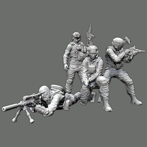 1/35 Sci-Fi Agent Warrior Resin Modellbausatz Unbemalter und unmontierter Soldat Resin Modellbausatz (4 Figuren) // b4E5h6 von GUOZHAN