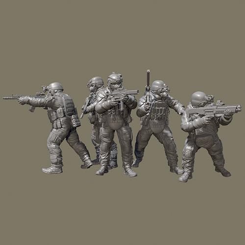 1/35 Sci-Fi Agent Warrior Resin Modellbausatz Unbemalter und unmontierter Soldat Resin Modellbausatz (5 Figuren) // b4E7h2 von GUOZHAN