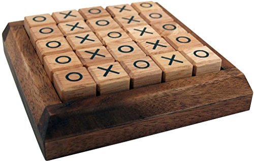 GURU SHOP Brettspiel, Gesellschaftsspiel aus Holz - Tic-Tac-Toe, Braun, 3x13x13 cm, Brettspiele & Geschicklichkeitsspiele von GURU SHOP