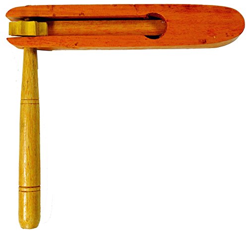GURU SHOP Musikinstrument aus Holz, Musik Percussion Rhythmus Klang Instrument, Handgearbeitet - Drehrassel 2, Braun, 15x16x2 cm, Musikinstrumente von GURU SHOP