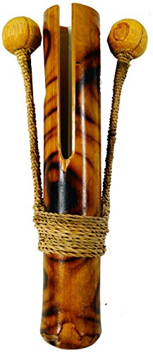 GURU SHOP Musikinstrument aus Holz, Musik Percussion Rhythmus Klang Instrument, Handgearbeitet - Handrassel 4, Braun, 20x9x4 cm, Musikinstrumente von GURU SHOP