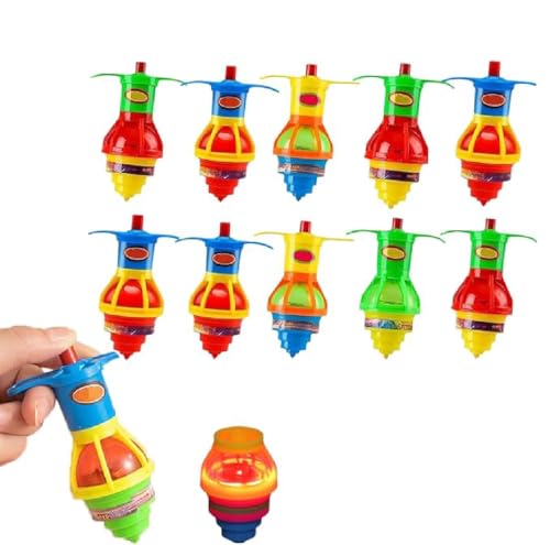 10 Stück Spinning Top Valentines, Light up Spinning Top, Leuchtender Kreisel, Led Gyroskop Gyro Spielzeug, Leuchtender Spielzeug, Kreisel Leuchtspielzeug für Kinder und Kleinkinder, Farbe Zufällig von GUSHE