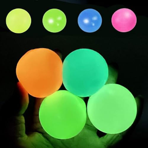 18 Stück Glorbs Balls, Glorbs Sticky Balls, Luminous Sticky Ball, Sticky Ball die an der Decke Kleben Bleiben, Sticky Ball Stress Spielzeug, leuchtende Anti Stress Balls für Kinder und Erwachsene von GUSHE