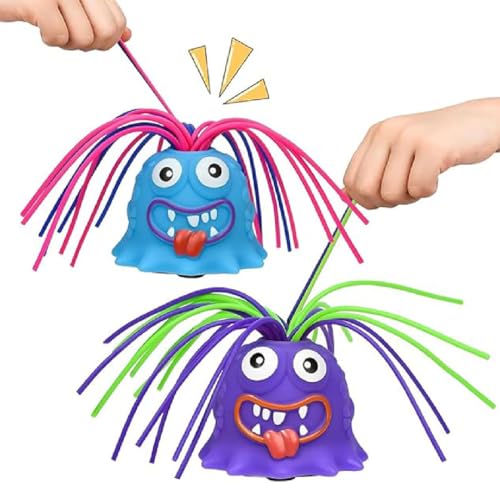 2PCS Hair Pulling Monster Toy,Fun Hair Pulling Fidget Screaming Monster Toys,Schreien Monsterspielzeug,Lustiges Haarziehendes Schreiendes Spielzeug,Stressabbau Spielzeug für Kinder Erwachsene (A) von GUSHE