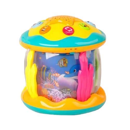 Baby Musical Learning Toys, Drehender Projektor Kinderspielzeug mit Licht & Musik, Lernspielzeug für Kleinkind, Baby Musikspielzeug Leuchtender Spielzeug ab 6 7 8 9 10 12 Monate Junge Mädchen (A) von GUSHE