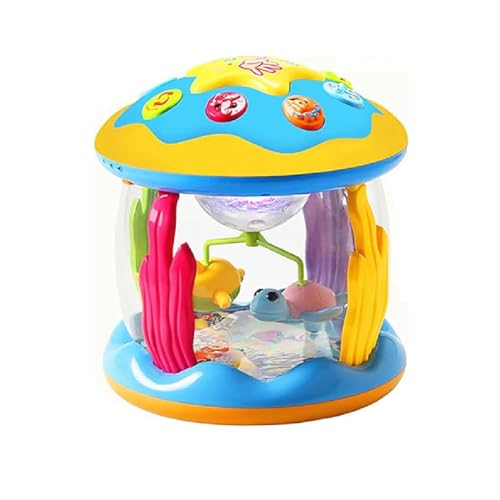 Baby Musical Learning Toys, Drehender Projektor Kinderspielzeug mit Licht & Musik, Lernspielzeug für Kleinkind, Baby Musikspielzeug Leuchtender Spielzeug ab 6 7 8 9 10 12 Monate Junge Mädchen (B) von GUSHE