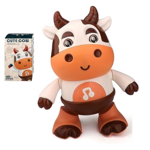 Boogiecow Light up Dancing Cow for Active Fun, Niedliche Baby-Kuh-Musikspielzeuge, Elektrische tanzende Kuh Spielzeug, Interaktives Spielzeug mit Licht und Musik für 3 bis 18 Monate Jungen Mädchen von GUSHE