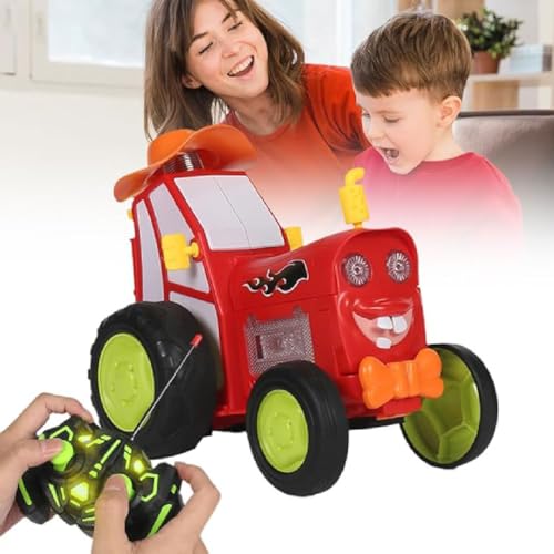 Crazy Jumping Car Toys, Jump Fury Stunt Car, Jumpfury Stunt Car with Lights & Music, Ferngesteuertes verrücktes springendes Auto, Stunt tanzendes Auto Spielzeug ab 3-12 Jahre Jungen Mädchen (Rot) von GUSHE