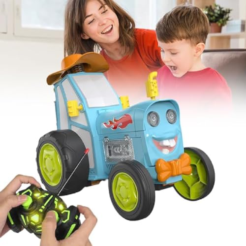 Crazy Jumping Car Toys, Jump Fury Stunt Car, Jumpfury Stunt Car with Lights & Music, Ferngesteuertes verrücktes springendes Auto, Stunt tanzendes Auto Spielzeug ab 3-12 Jahre Jungen Mädchen (Blau) von GUSHE