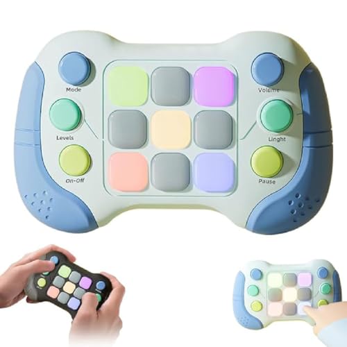 Fast Press Push Game Fidget Toys Handle, Handheld-Spielekonsole, Quick Push Buttons Gamepad, Elektronisches Brain Memory Spiel, Quick Push Spiel Fidget Toys für Kinder Teens Erwachsene (Blau) von GUSHE