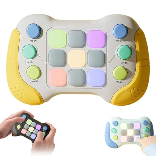 Fast Press Push Game Fidget Toys Handle, Handheld-Spielekonsole, Quick Push Buttons Gamepad, Elektronisches Brain Memory Spiel, Quick Push Spiel Fidget Toys für Kinder Teens Erwachsene (Gelb) von GUSHE