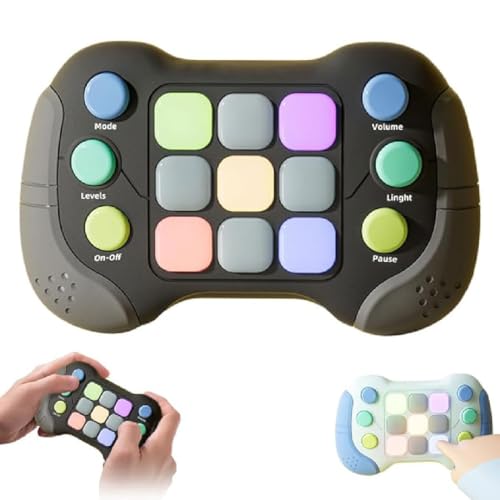 Fast Press Push Game Fidget Toys Handle, Handheld-Spielekonsole, Quick Push Buttons Gamepad, Elektronisches Brain Memory Spiel, Quick Push Spiel Fidget Toys für Kinder Teens Erwachsene (Schwarz) von GUSHE