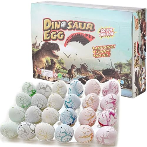 GUSHE 24 Stück Easter Magic Hatching Growing Dinosaur Eggs, Magisches wachsendes Dinosaurier-Ei, Dinosaurier Eier schlüpfen Wasser, Dino Dinosaurier-Dracheneier Schlüpfen wachsenden Spielzeug (C) von GUSHE