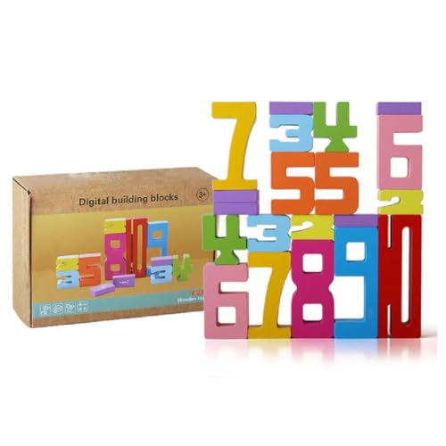 GUSHE Children's Digital Building Blocks,Digitale Bausteine für Kinder,Holz-Zahlenblock-Spielzeug,Montessori Lernspielzeug,Zahlen zum Stapeln und Rechnen,Vorschul-Lernaktivitäten für Jungen Mädchen von GUSHE