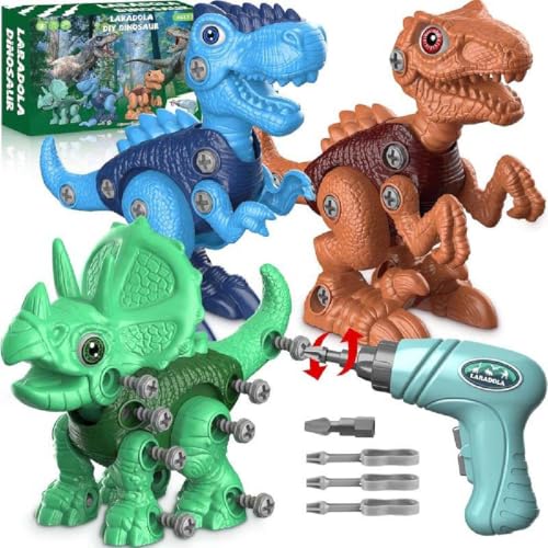 GUSHE Dinosaur Building Toys for Kids, Dinosaurier Montage Spielzeug, Dinosaurier Take Apart Spielzeug für Kinder, DIY Dinosaurier Spielzeug mit Elektrobohrer, Geschenk für Jungen Mädchen 3 4 5 Jahre von GUSHE