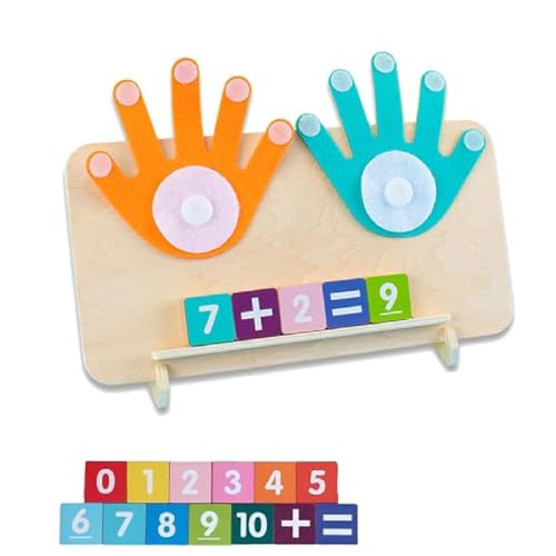 GUSHE Educational Math Manipulatives, Holz Mathe Spielzeug Zählen Lernen für Kinder, Fingerzähl-Mathespielzeug, Pädagogisches Mathe-Spielzeug, Montessori Mathe Spielzeug für 3 4 5 6 Jahre Kinder von GUSHE