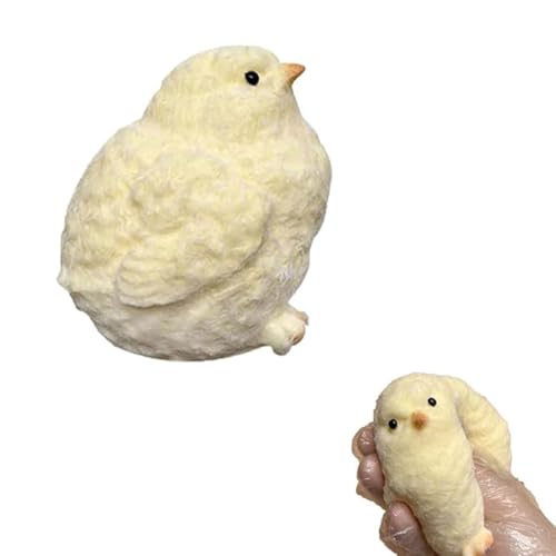 Handmade Ultra Soft Furry Chick Toy, Squishy Chicken Toy, Taba Squishy Küken, Küken Antistress Spielzeug, Weiches Squishy-Zappelspielzeug, Küken Quetschspielzeug für Erwachsene und Kinder (1PC) von GUSHE