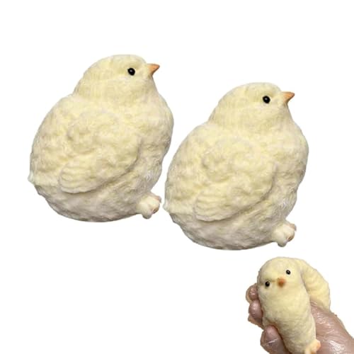 Handmade Ultra Soft Furry Chick Toy, Squishy Chicken Toy, Taba Squishy Küken, Küken Antistress Spielzeug, Weiches Squishy-Zappelspielzeug, Küken Quetschspielzeug für Erwachsene und Kinder (2PCS) von GUSHE