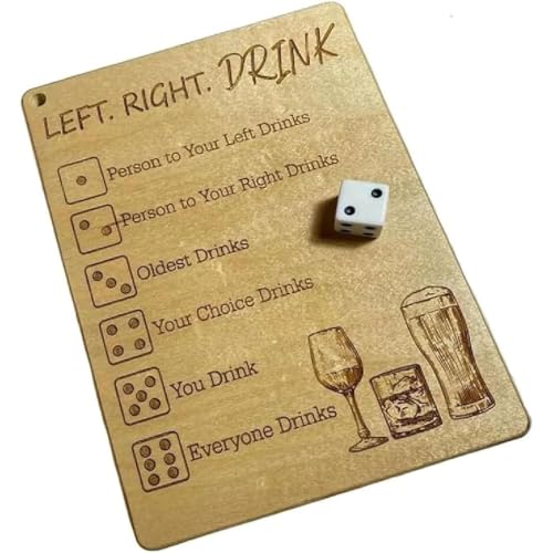 Left Right Drink Drinking Game- Adult Drinking Game Left Right Center,Links Rechts Trinken Trinkspiel,Links Rechts Mitte Würfelspiel,Lustiges Gesellschaftsspiel mit Würfel,Erwachsene Trinkspiel von GUSHE