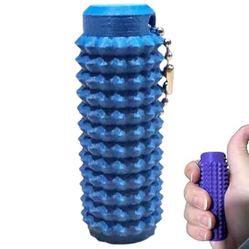 Little Ouchies Fidget, Spiky Grippie Stim-Schlüsselanhänger, Beruhigender Schlüsselanhänger, Pocket Mini Fidget Toy, Harter Massage-Schlüsselanhänger mit Stacheln zur Angstreduzierung (Blau) von GUSHE