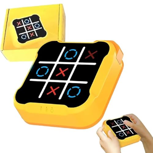 Mytactoe, Mytactoe Spiel, Mytactoe elektronisch Spiel, Pädagogisches Brettspiel Spielzeug, 3-in-1-Handheld-Puzzle-Spielkonsole, Brettspiel für Erwachsene Kinder, Tragbare Spiele für die Reise von GUSHE