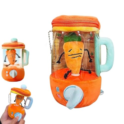 Plush Carrot Juicer Toy, Plüsch Karottensaftpresse Spielzeug, Cartoon Karotte Puppe Spielzeug, Rotierende Plüsch-Karotten-Saftpresse mit Kordelzug, weiches Karottenspielzeug für Jungen und Mädchen von GUSHE