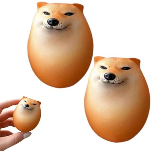 Shibako Dog Squishy Egg, Shibako Dog Egg, Shibako-Hunde-Ei, Shibako Squishy-Ei, Squishies Hund Quetschen Spielzeug, Slow Rising Antistress Squishies Spielzeug für Kinder Erwachsene (2PCS) von GUSHE