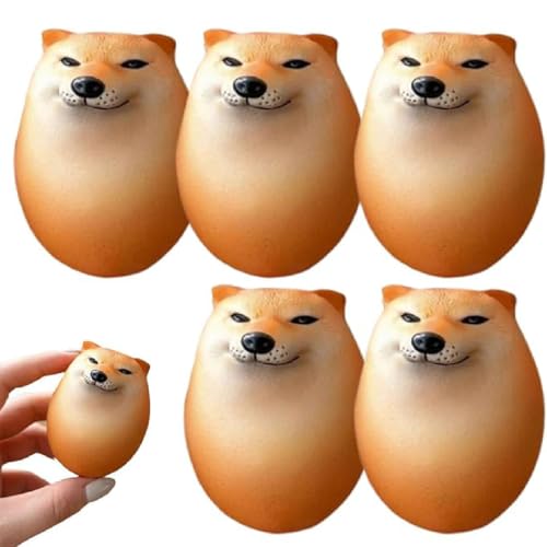 Shibako Dog Squishy Egg, Shibako Dog Egg, Shibako-Hunde-Ei, Shibako Squishy-Ei, Squishies Hund Quetschen Spielzeug, Slow Rising Antistress Squishies Spielzeug für Kinder Erwachsene (5PCS) von GUSHE