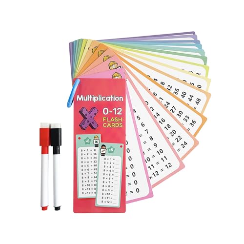 GUTERTOP 15 Blatt 1X1 Lernen Spiel, Einmaleins Karten mit 2 Markierungsstift Spiele Ab 5 Jahren Zum Rechnen Lernen von GUTERTOP