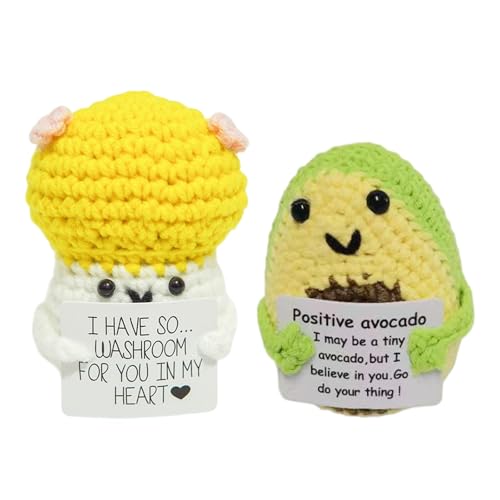 GUTERTOP 2 Stück Positive Pilz Pocket Hug, Emotional Support Pilz/Avocado, Emotional Support Plushies für Familie Freund von GUTERTOP