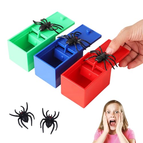 GUTERTOP 3 Stück Spider Scare Prank Box, Spinne Prank Artikel, Spinnenbox Scherzartikel für Frau und Mann Kinder Erwachsene Party Favors Gifts von GUTERTOP