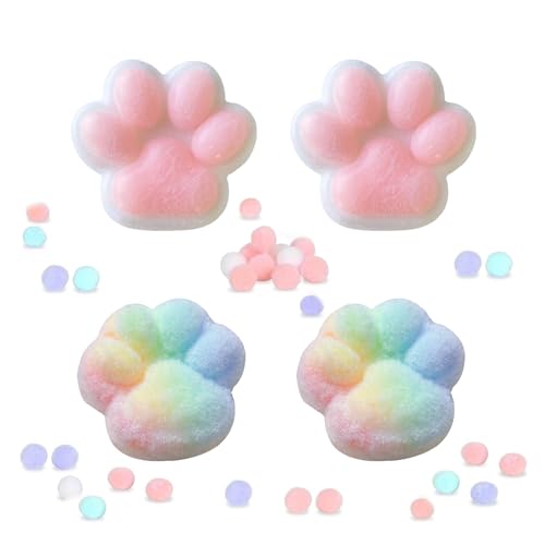 GUTERTOP 4 Stück Cat Paw Squishy Toy, Squishy Pfote, Süße Weiche Katzenpfoten Quetschspielzeuge, Katzenpfoten Squishy Mädchen Und Jungen Zum Entspannen von GUTERTOP