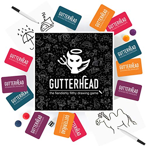 Gutterhead – The Fiendishly Filthy Zeichenspiel – Das Brettspiel für Erwachsene mit urkomisch schmutzigen Kritzeleien von den Machern von Beat That! - Tolle Strumpffüller – lustiges Partyspiel für von GUTTER GAMES