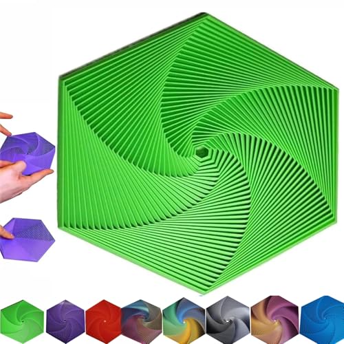 GUUIESMU Fractal Fidget Hexagon,Fractal Fidget Hexagon Fingertip Decompression Toy,3D Printed Hexagon Fidget Toy, Kids Adults Fidget Toy for Anti-Anxiety and Stress Relief (Green) von GUUIESMU