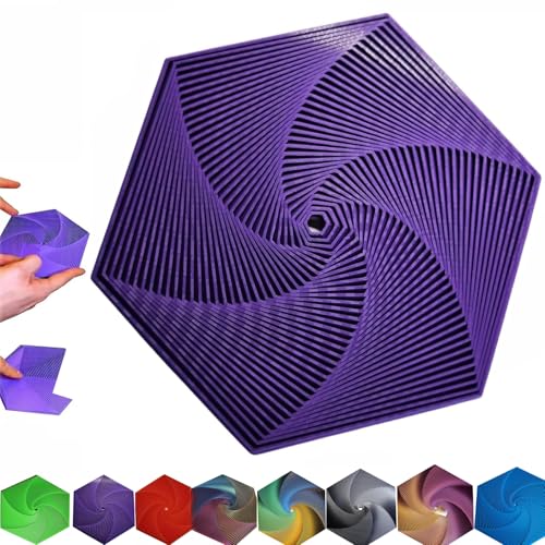 GUUIESMU Fractal Fidget Hexagon,Fractal Fidget Hexagon Fingertip Decompression Toy,3D Printed Hexagon Fidget Toy, Kids Adults Fidget Toy for Anti-Anxiety and Stress Relief (Purple) von GUUIESMU