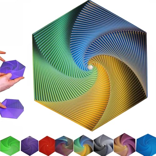 GUUIESMU Fractal Fidget Hexagon,Fractal Fidget Hexagon Fingertip Decompression Toy,3D Printed Hexagon Fidget Toy, Kids Adults Fidget Toy for Anti-Anxiety and Stress Relief (c) von GUUIESMU