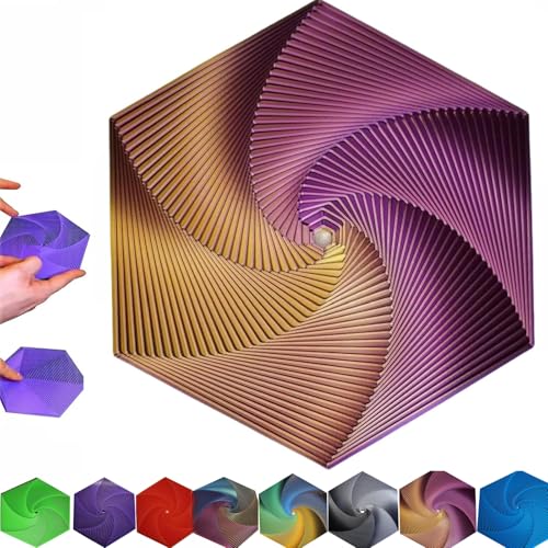 GUUIESMU Fractal Fidget Hexagon,Fractal Fidget Hexagon Fingertip Decompression Toy,3D Printed Hexagon Fidget Toy, Kids Adults Fidget Toy for Anti-Anxiety and Stress Relief (d) von GUUIESMU