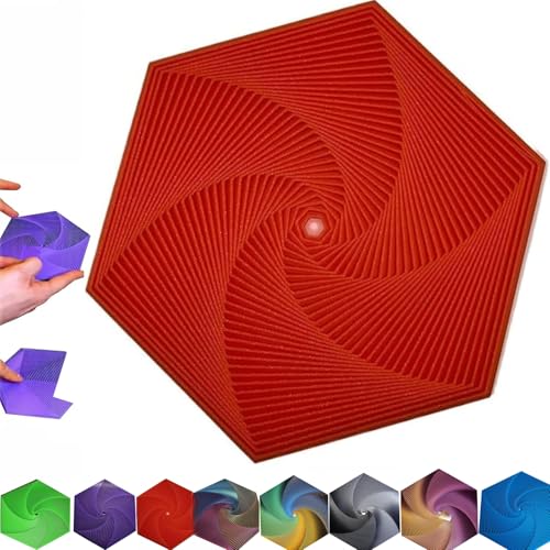 GUUIESMU Fractal Fidget Hexagon,Fractal Fidget Hexagon Fingertip Decompression Toy,3D Printed Hexagon Fidget Toy, Kids Adults Fidget Toy for Anti-Anxiety and Stress Relief (red) von GUUIESMU